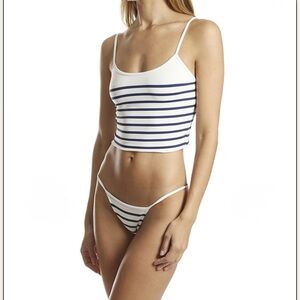 SET! Top + Bottom SOLID & STRIPED THE NICOLE, size M